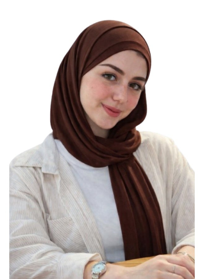 طرحة قطن ليكرا مع بندانة  مقاس 2 متر × 60 سم  خامة مريحة وثبات مثالي طوال اليوم - Image 1